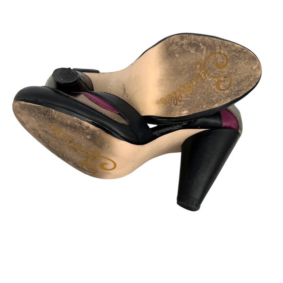 Seychelles Veronica T-Strap Spectator Pumps Size 6 Leather Black Pink Bronze - Picture 8 of 13